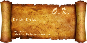 Orth Kata névjegykártya